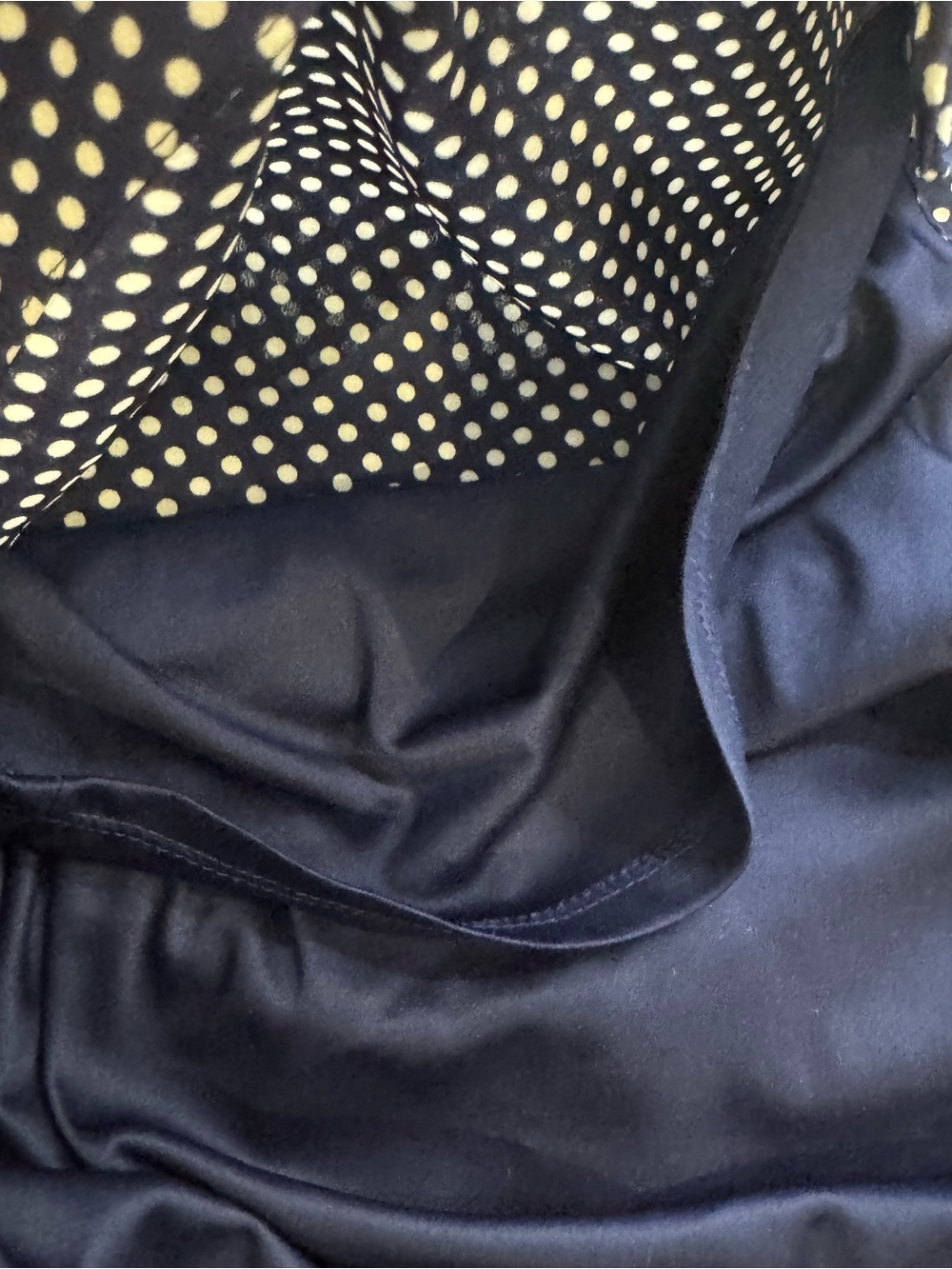 Express Sleeveless Shirt Dress Navy Blue White Polka Dot Belted Size XS Office - Picture 6 of 8